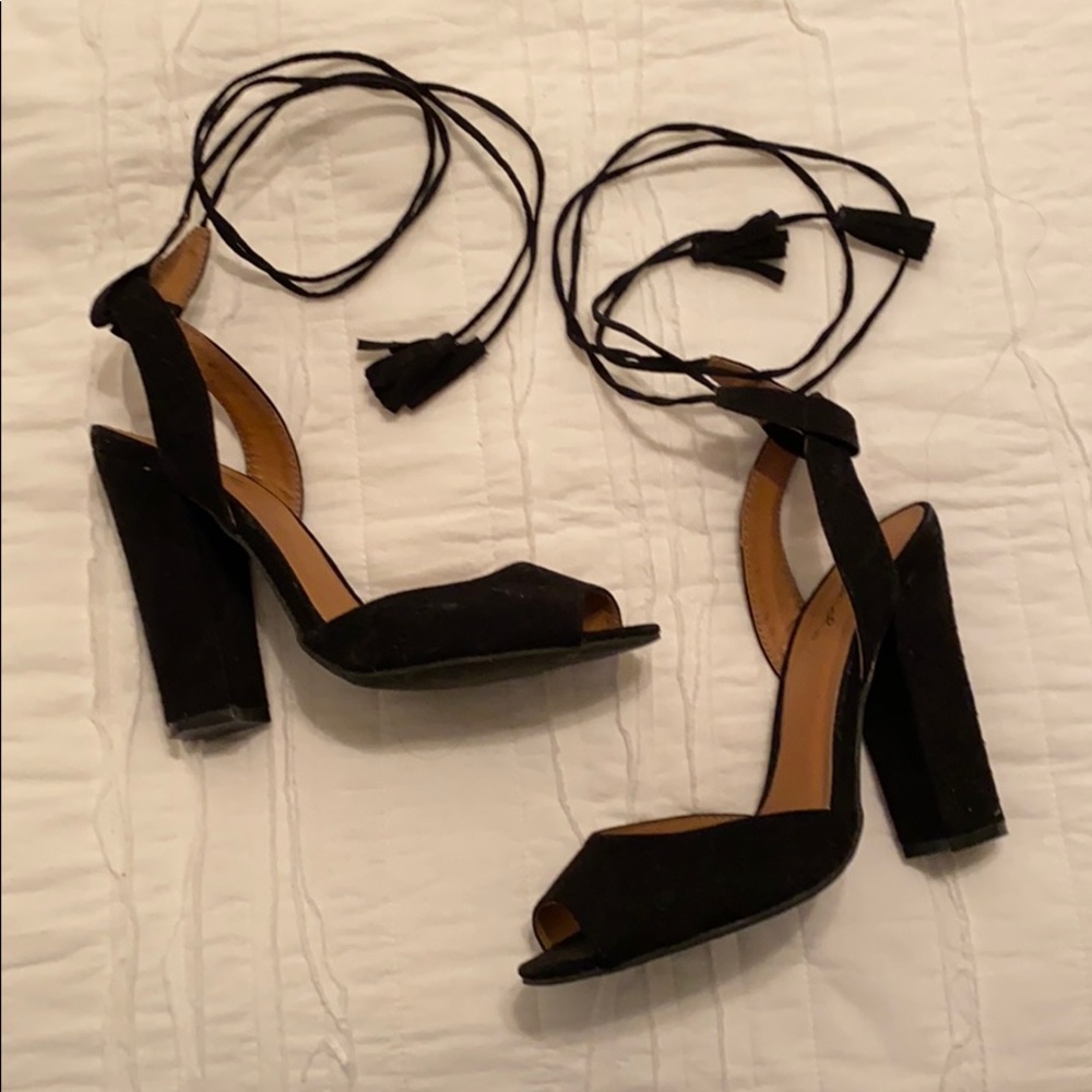 Black Tie Up Heels